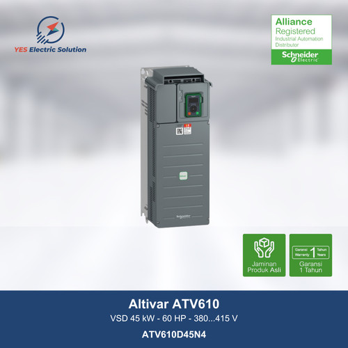 Schneider Altivar ATV610 Variable Speed Drive 45kW 60HP - ATV610D45N4