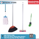 Cleaning Set- Sapu Ijuk Miring+Sikat Kobe M+Mop Medium+Sikat WC Mikado