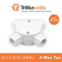 Fitting Pipa uPVC Conduit Trilliunvolta 4 Way Tee