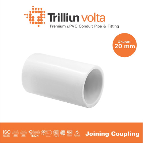 Fitting Pipa uPVC Conduit Trilliunvolta Joining Coupling