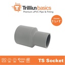 Fitting Pipa uPVC Trilliunbasics TS Reducer Socket 1 1/2" x 1" Inch