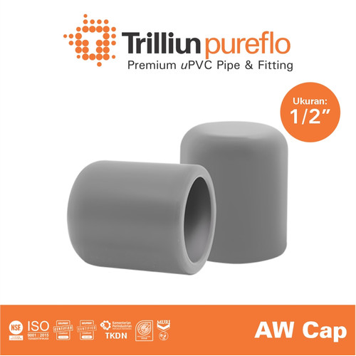 Fitting Pipa uPVC Trilliunpureflo AW Cap 1/2"