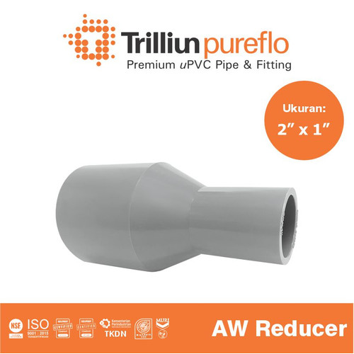 Fitting Pipa uPVC Trilliunpureflo AW Reducer 2" x 1" Inch