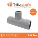 Fitting Pipa uPVC Trilliunpureflo AW Tee 1" x 1/2" Inch