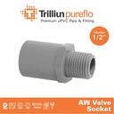 Fitting Pipa uPVC Trilliunpureflo AW Valve Socket 1/2" Inch