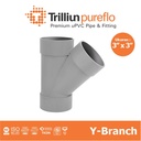 Fitting Pipa uPVC Trilliunpureflo D Y-Branch 3" x 3" Inch