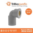 Fitting Pipa uPVC Trilliunpureflo Faucet Elbow Metal Insert 3/4" Inch