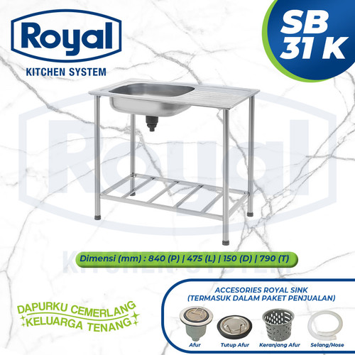 Royal Kitchen Table SB 31K | Meja Cuci Piring Portable