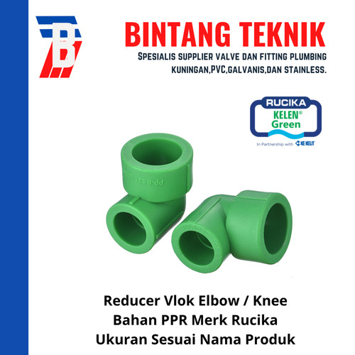 Reducer Vlok Elbow / Knee PPR 3/4" x 1/2" (25 x 20 mm) Rucika