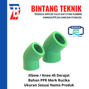 Elbow / Knee PPR 1/2" inch (20 mm) Rucika 45 Derajat