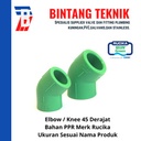 Elbow / Knee PPR 3" inch (90 mm) Rucika 45 Derajat