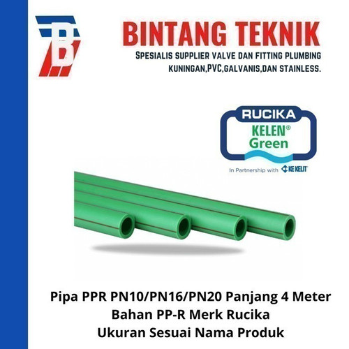 Pipa PPR Rucika 2" inch (DN 63 mm) PN20 Panjang 4 Meter