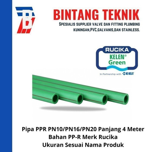 Pipa PPR Rucika 3/4" inch (DN 25 mm) PN16 Panjang 4 Meter