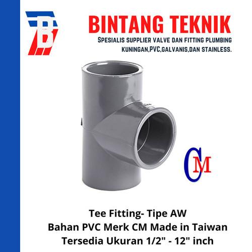 Tee 5" inch PVC AW Merk CM Taiwan