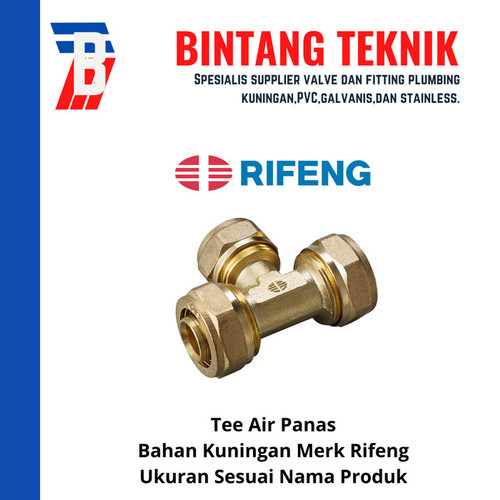 Tee Air Panas 3/4" (1620) Kuningan Rifeng