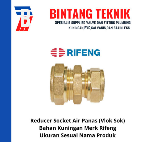 Reducer Socket Air Panas 1" (2025) x 3/4" (1620) Kuningan Rifeng