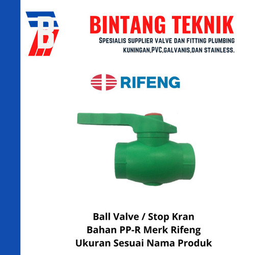 Ball Valve PPR Plastik 3/4" (25 mm) Rifeng