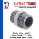 Double Nepel PVC 1 1/2" inch Lokal