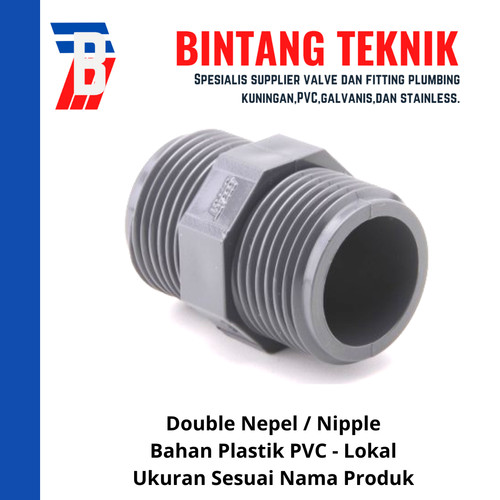 Double Nepel PVC 1 1/4" inch Lokal