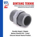 Double Nepel PVC 1 1/4" inch Lokal