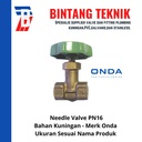 Needle Valve 3/8" inch Kuningan Onda