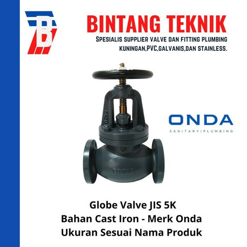 Globe Valve 4" inch Cast Iron Onda JIS 5K