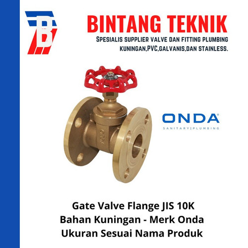 Gate Valve Flange 2 1/2" Kuningan Onda JIS 10K