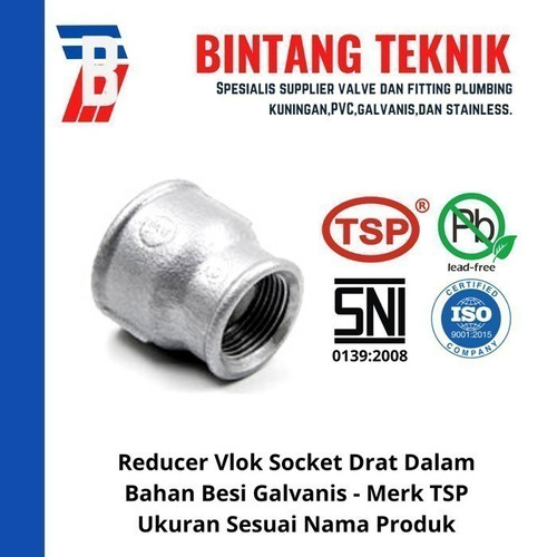 Reducer Vlok Sok 2" x 1 1/4" Besi Galvanis TSP