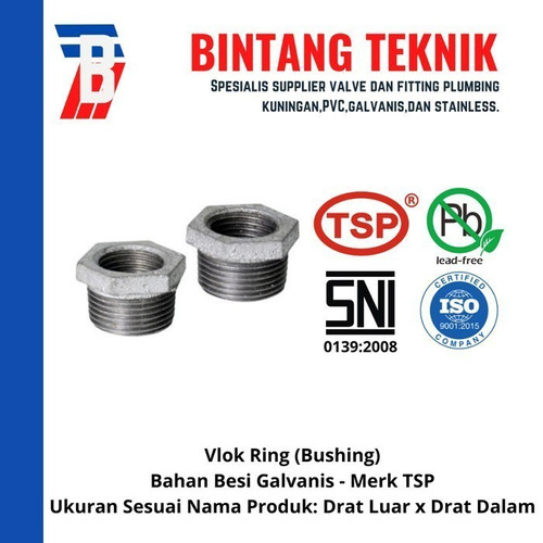 Vlok Ring (Bushing) 1 1/2" x 1/2" Besi Galvanis TSP