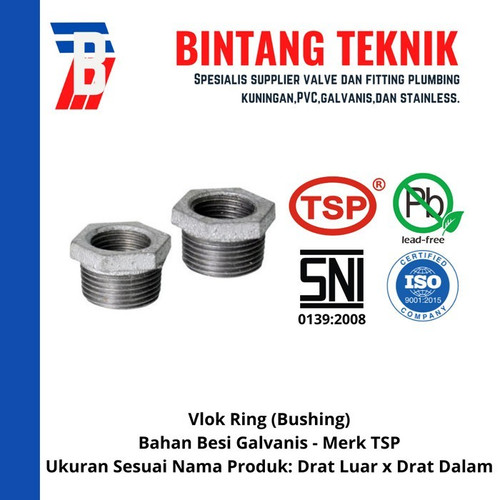 Vlok Ring (Bushing) 1 1/4" x 1/2" Besi Galvanis TSP