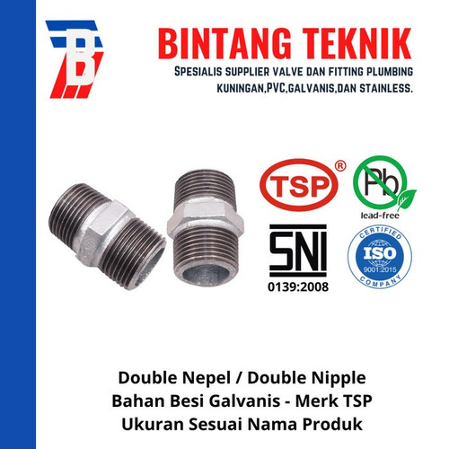 Double Nepel 1" inch Besi Galvanis TSP