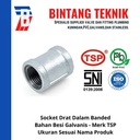 Socket 2" inch Besi Galvanis TSP Drat Dalam