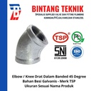 Elbow / Knee 1" inch Besi Galvanis TSP 45 Derajat