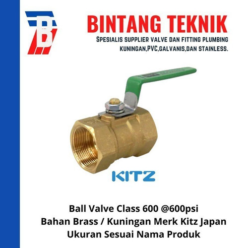 Ball Valve 2" inch Kuningan Kitz Class #600 W.O.G