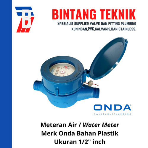 Meteran Air 1/2" inch Plastik Onda