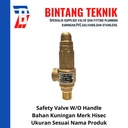 Safety Valve Hisec 1" inch Tanpa Handle Kuningan