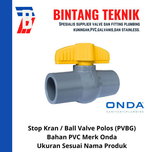 Stop Kran / Ball Valve PVC 2" inch Onda PVBG (Polos)