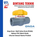 Stop Kran / Ball Valve PVC 1 1/2" inch Onda PVAG (Drat)