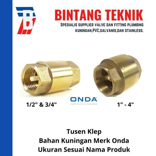 Tusen Klep 4" inch Kuningan Onda