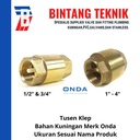 Tusen Klep 1 1/2" inch Kuningan Onda