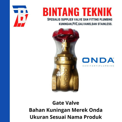 Gate Valve 1 1/4" inch Kuningan Onda