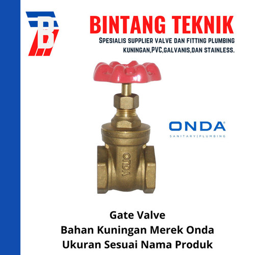 Gate Valve 3/4" inch Kuningan Onda