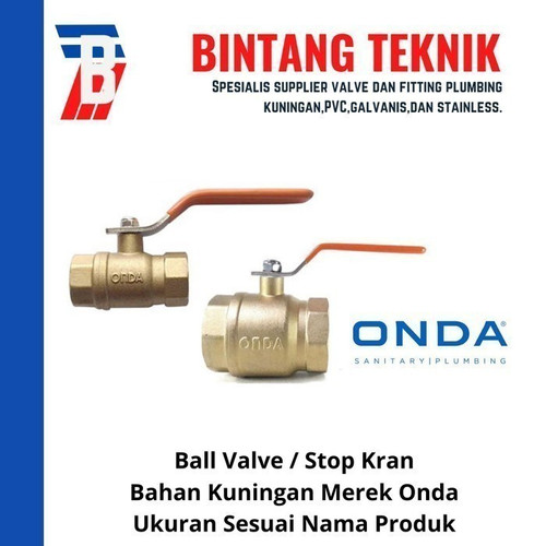 Ball Valve 4" inch Kuningan Onda