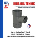 Large Radius Tee Y 8"x 5" PVC D Merk CM Taiwan