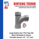 Large Radius Tee Y 10" inch PVC AW Merk CM Taiwan