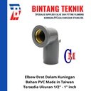 Elbow / Knee 3/4" inch Drat Dalam Kuningan Merk CM Taiwan