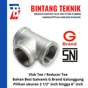 Vlok Tee / Reducer Tee 4" x 3" Galvanis G Brand Galunggung