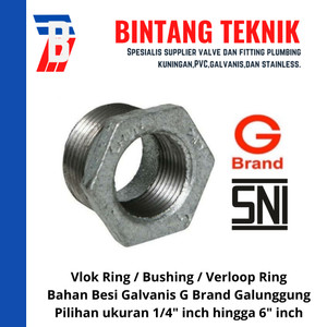 Vlok Ring (Bushing) 4" x 3" Besi Galvanis G Brand Galunggung