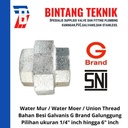 Water Mur Drat 1" inch Besi Galvanis G Brand Galunggung