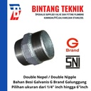 Double Nepel 1" inch Besi Galvanis G Brand Galunggung